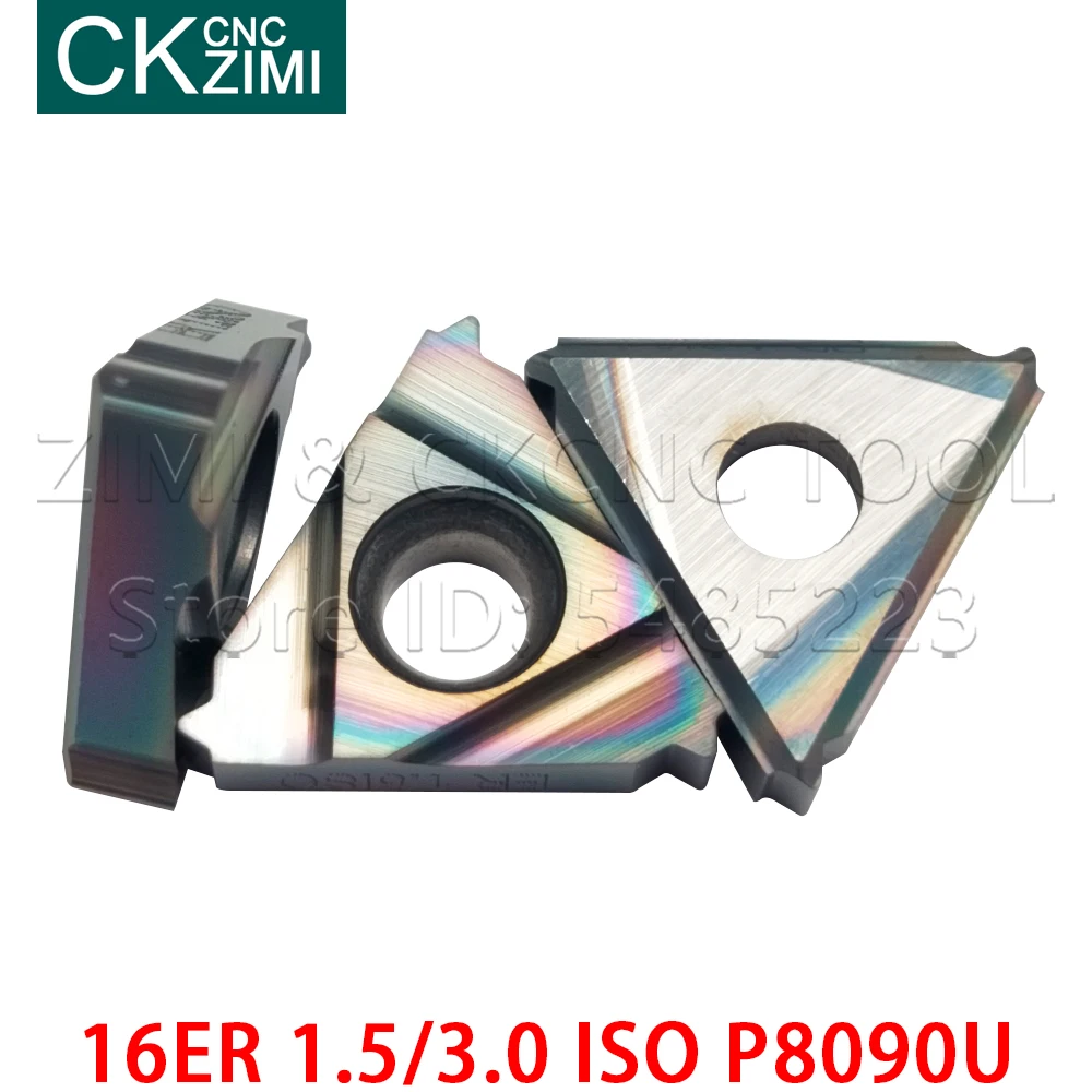16ER 1.5ISO P8090U 3.0ISO P8090U CNC Benang Mengubah Alat Baja Keras Benang Eksternal Dipadamkan Titanium Paduan Threaded Pisau