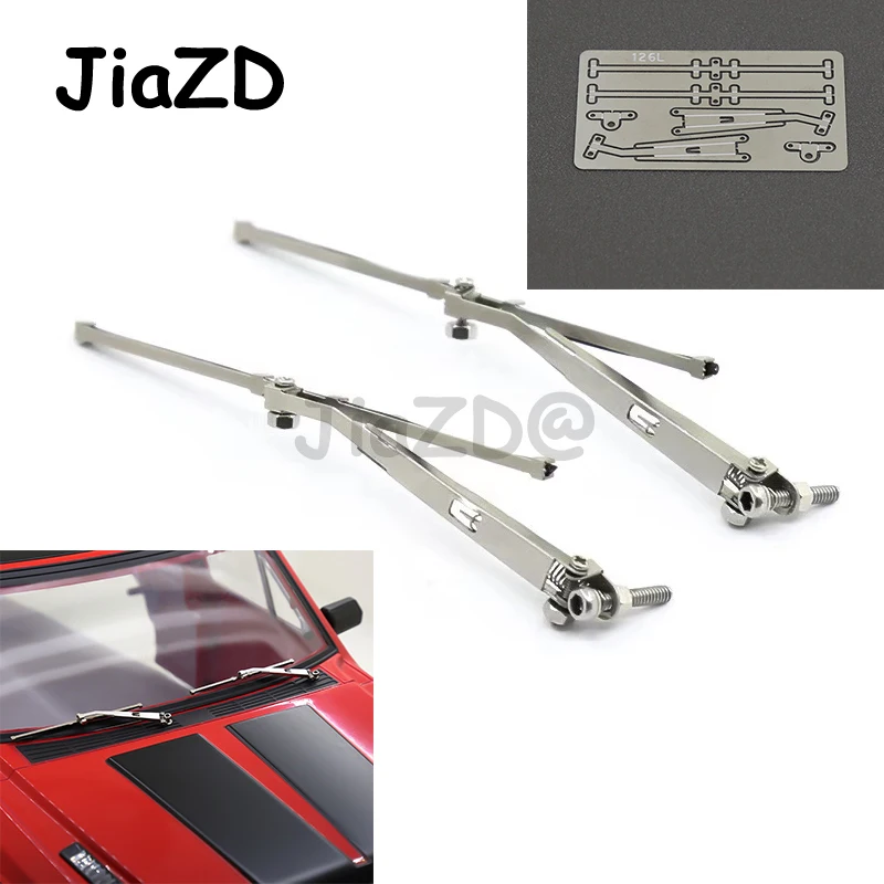 

1Pair RC Wiper Silver Metal Windshield Wiper for 1/10 RC Crawler AXIAL SCX10 JEEP Cherokee Traxxas TRX4 Defender Bronco G500 MST