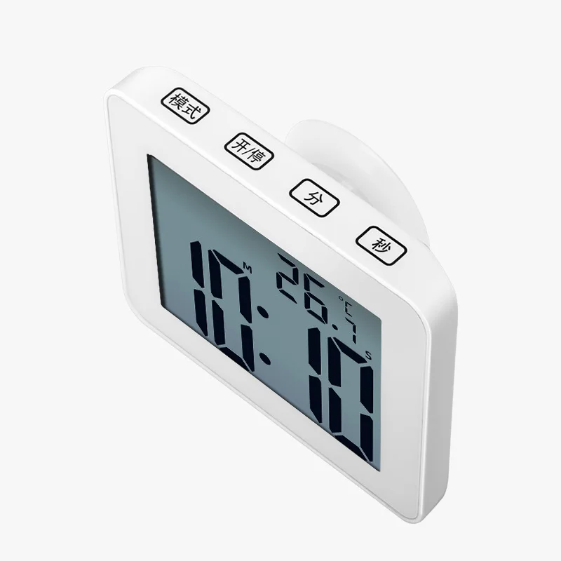 Nowe cyfrowe zegary łazienkowe proste LCD budzik elektroniczny zegarki wodoodporne temperatura łazienka budzik wiszący zegar