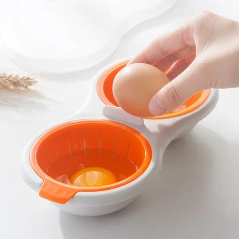 Draining Egg Boiler Kitchen Accessories Egg Mold Perfectly Poached Two-layer Draining Egg Boiler 24x11.5x6cm Kitchen Tool Baking