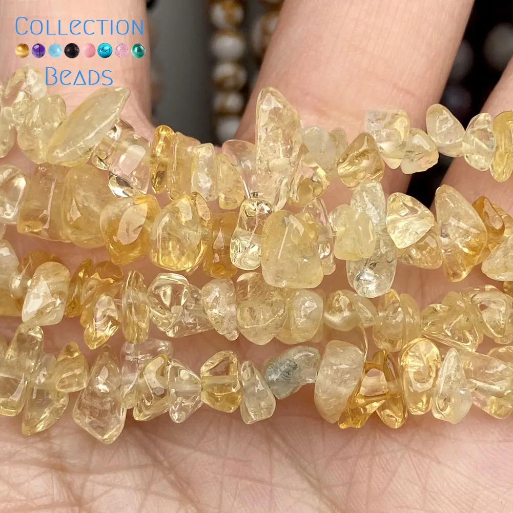 Natural Irregular Citrines Yellow Crystal Stone Loose SpacerBeads For Jewelry Making DIY Bracelets Accessories Wholesale 15\'\'