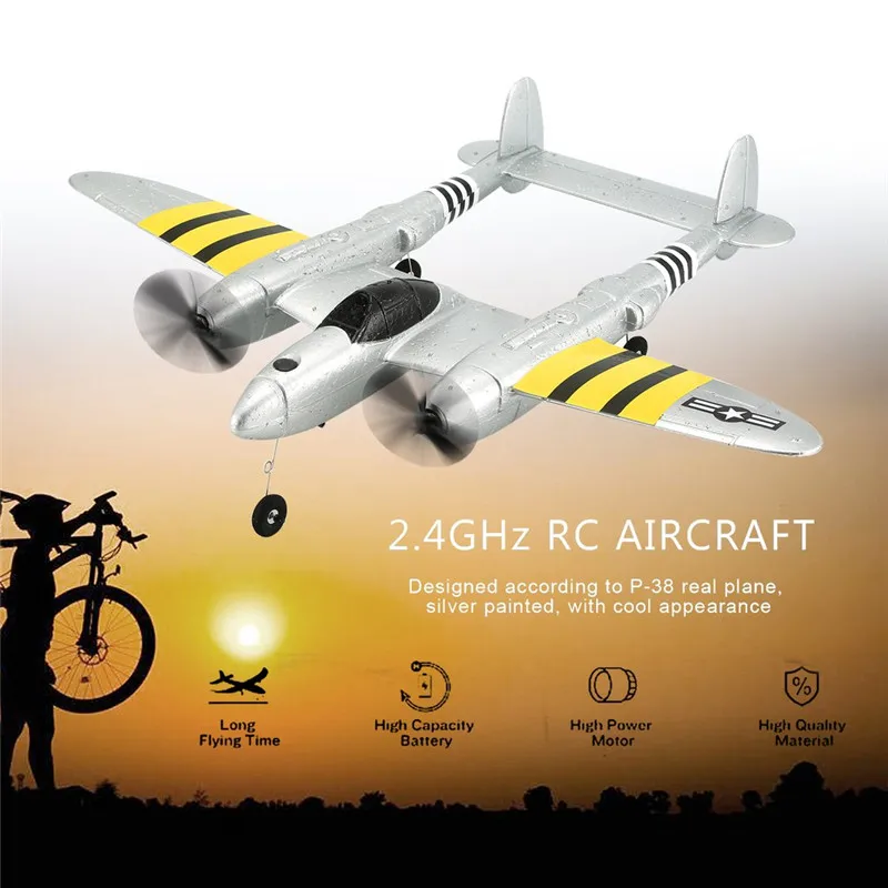 RC Plane P38 Airplane Model Outdoor Flight Aircraft EPP material Fixed Wing High Speed Remote Control RC Toy Kid Best Gifts