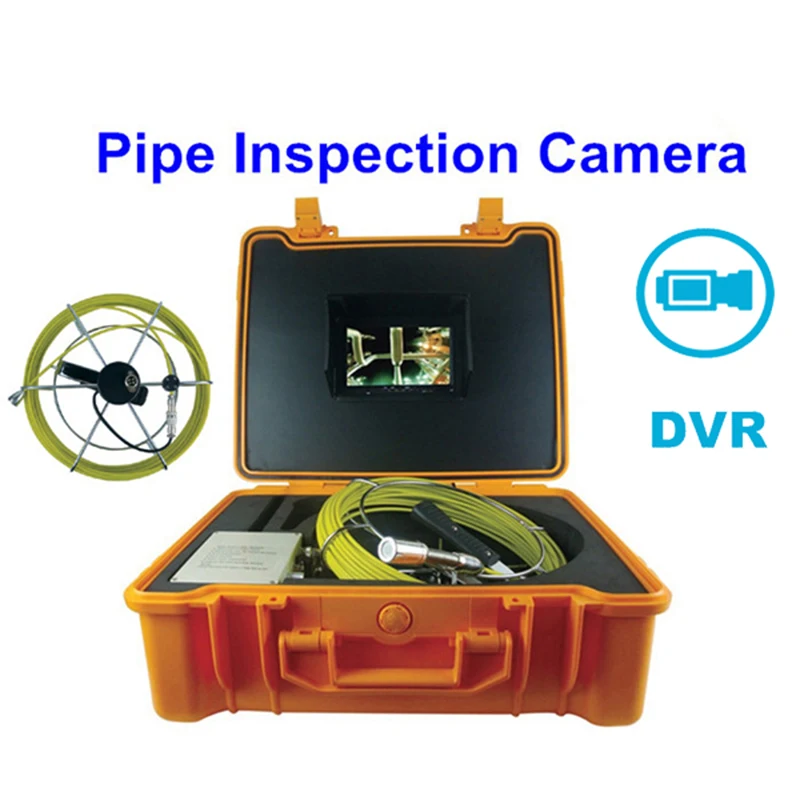 

23mm Lens Industrial Endoscope 7inch Monitor 20m Cable 4500mAh Battery Sewer Pipeline Drain Inspection Camera With DVR Function