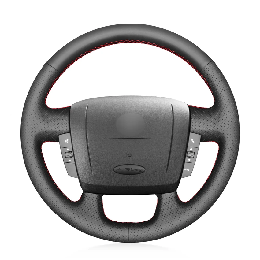 Hand-stitched Black Leather Car Steering Wheel Cover for Peugeot Boxer 2006 2007 2008 2009-2019 Citroen Jumper Relay Fiat Ducato