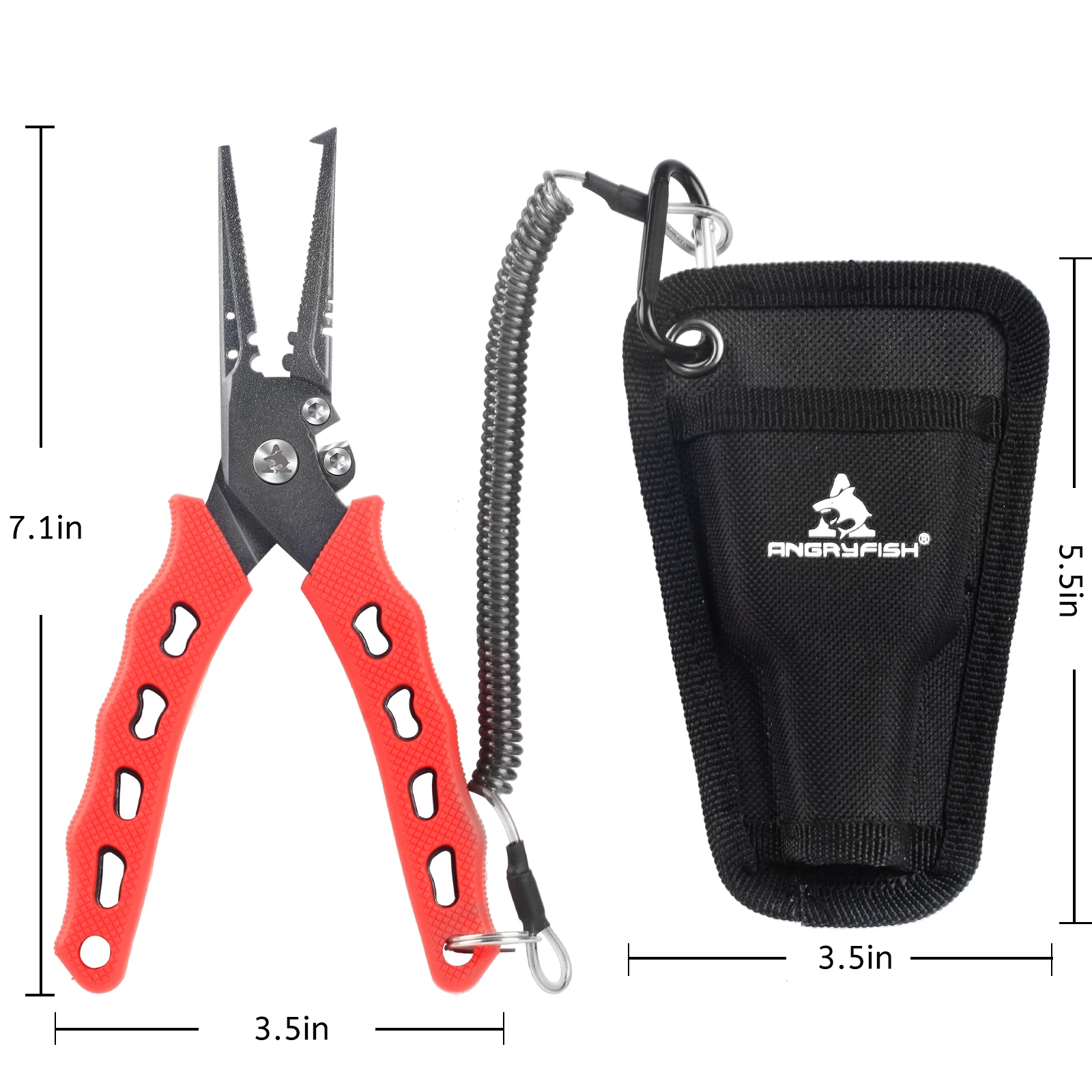 Angryfish Alicates de pesca inox cortadores trenza removedor anzuelos