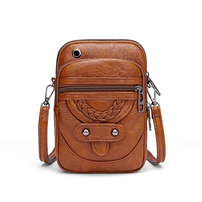 Multifunktion ale weiche pu Leder kleine Umhängetasche für Frauen Vintage Umhängetasche Geldbörse Handy Baga Handtasche Geldbörse – Detail 19