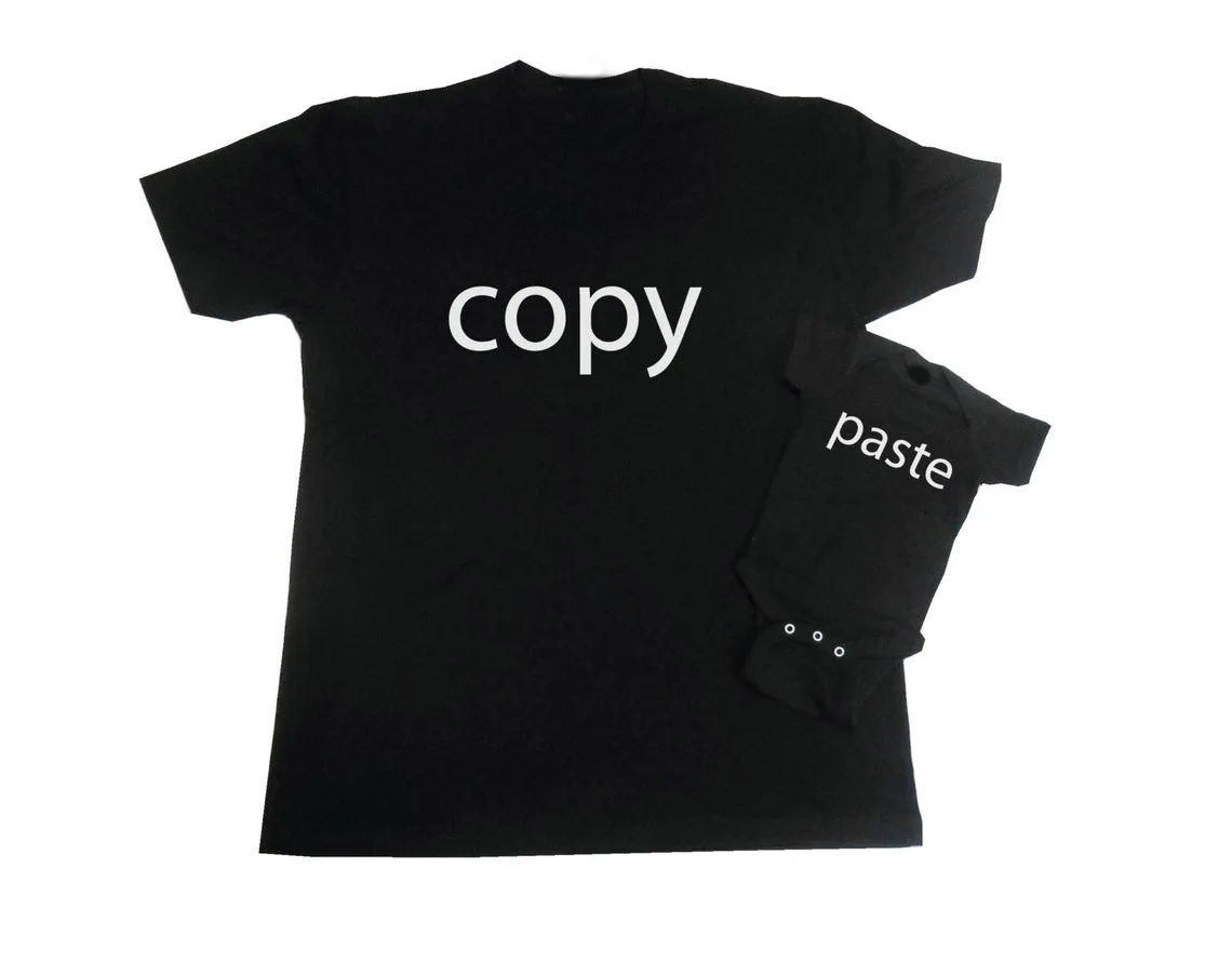 Copy Paste Family Matching Clothes Tshirt Baby Bodysuit Family Look Father Son Family Clothes