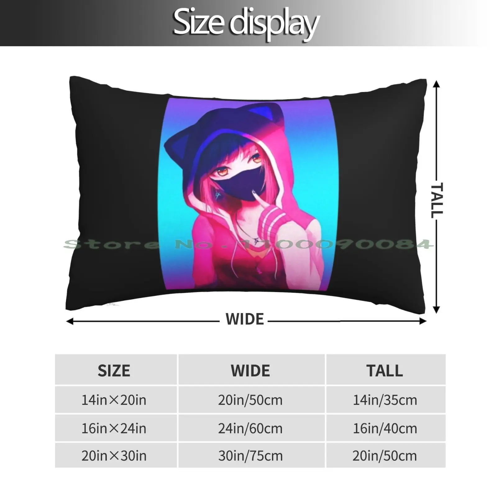 Anime Girl Japanese Aesthetic Anime Gift Pillow Case 20x30 50*75 Sofa Bedroom Local Park Duck Skeleton Modern Dinosaur Long