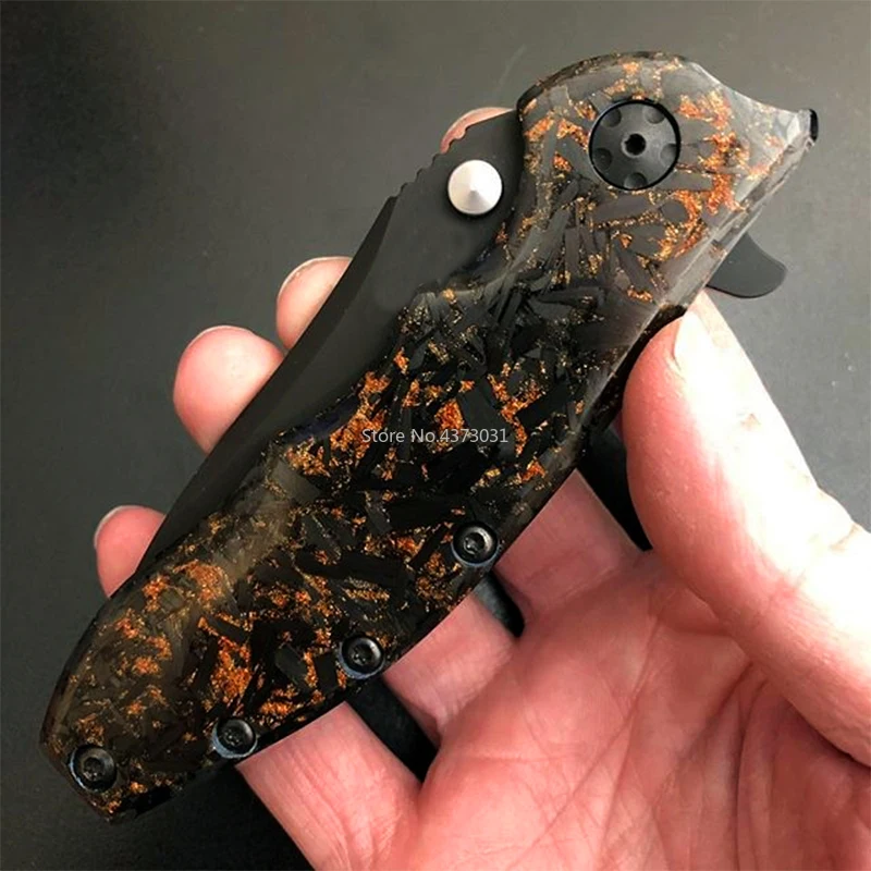 1piece CF Copper Foil Powder Compression Patch Plate for DIY Knife Handle Material Carbon Fiber Black Marble with Resin