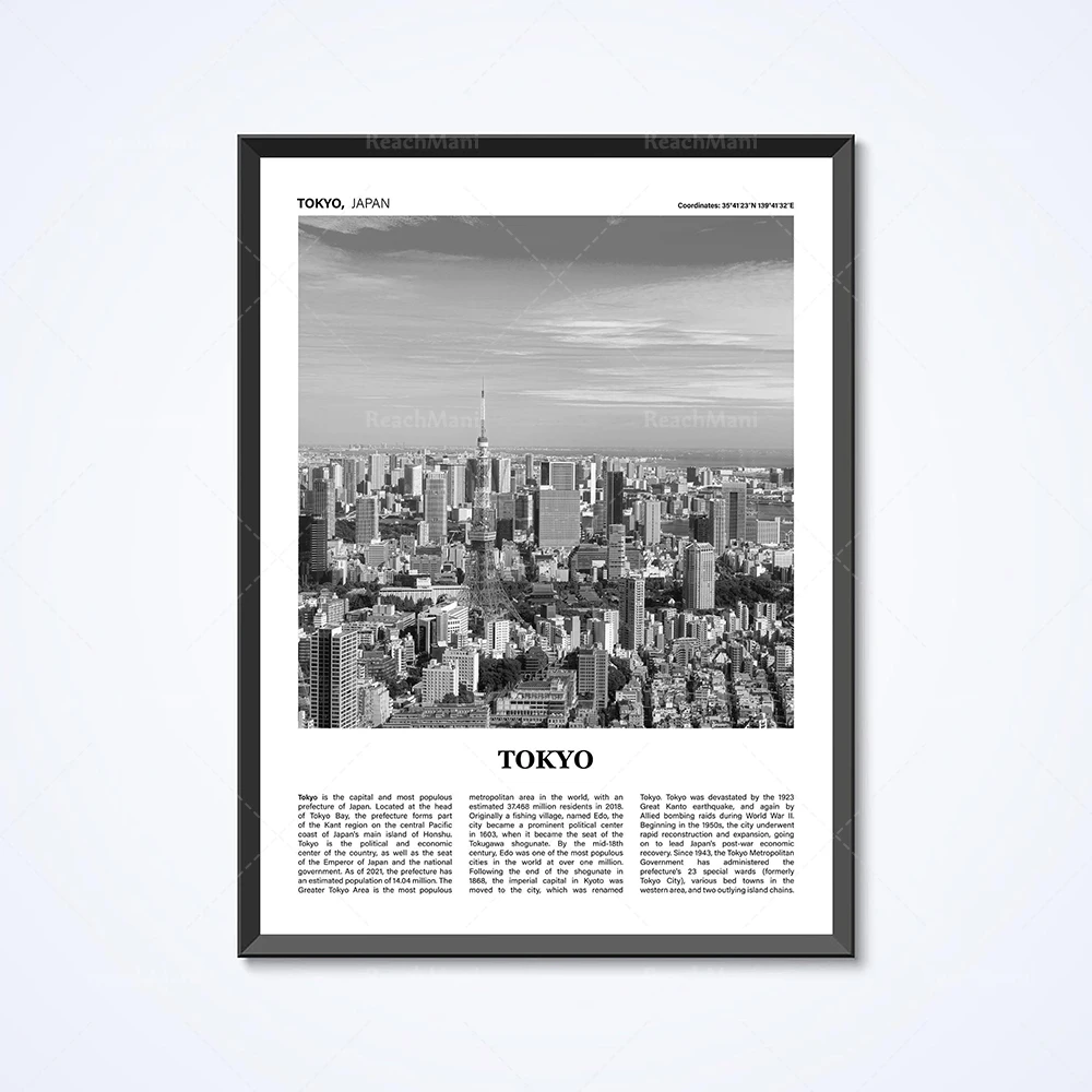 ملصق تصوير للسفر للصين، شنغهاي، سنغافورة، تايبي، تيانجين، طوكيو، اليابان، ديكور المنزل #4