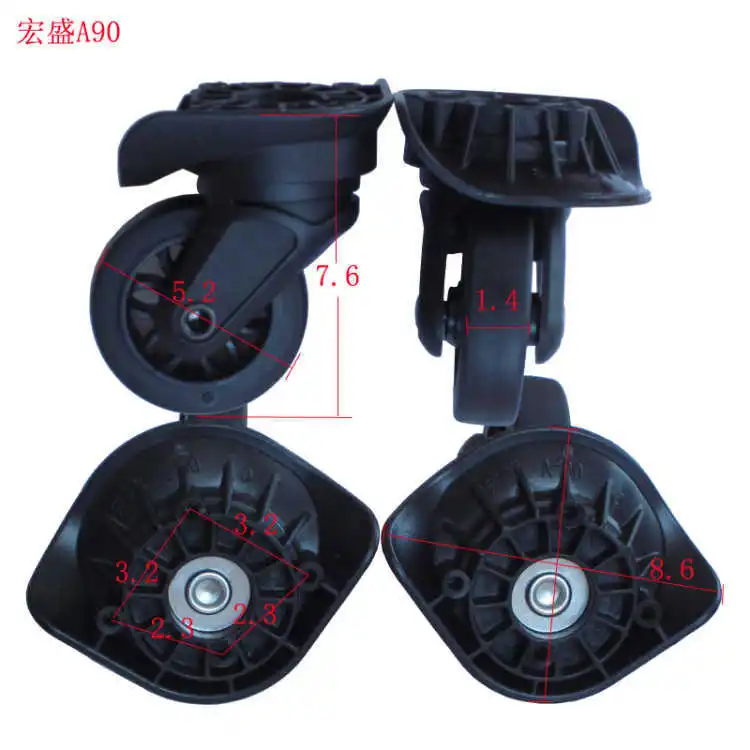 2 Roues De Remplacement Pour Valise – Taille L – Réparation Roulettes – Noires – Neuves