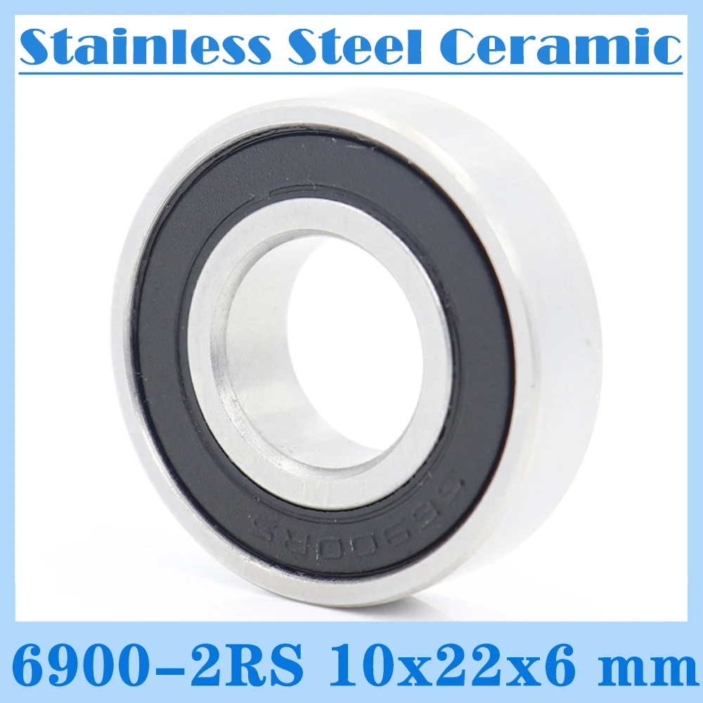 6900RS Bearings 10*22*6mm ( 1 PC ) 440C Stainless Steel Rings With Si3N4 Ceramic Balls Bearing S6900RS S6900