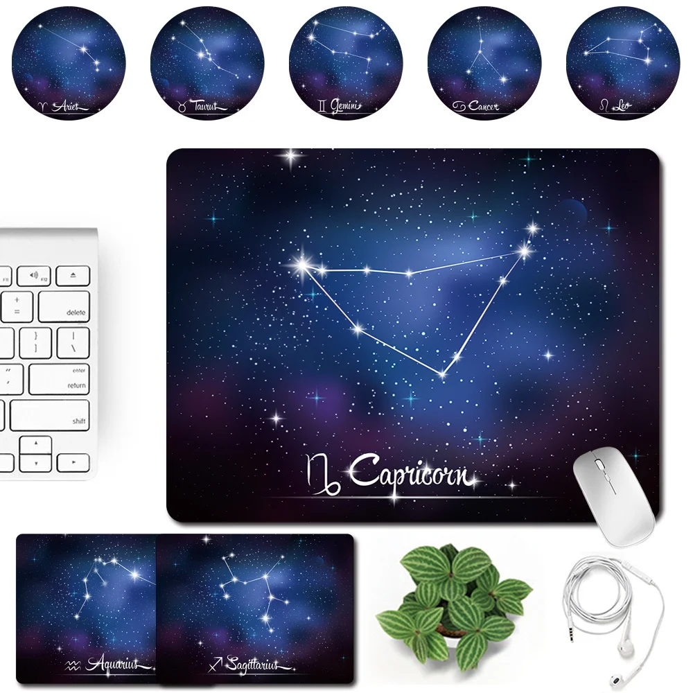 

Laptop Office Mouse Pad Small 25x21cm Smooth Waterproof PU Leather Gaming Mouse Mat Star Series Computer Mouse-pad