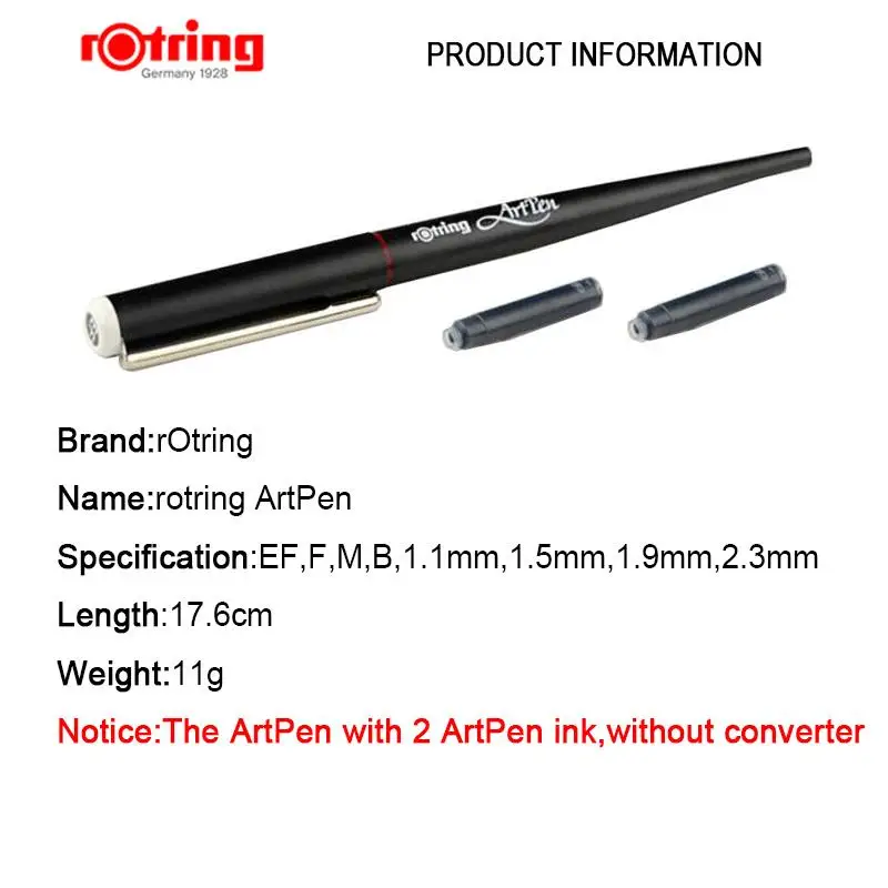 rotring Art pen 1.9mm/2.3mm/ EF/ M/ B  sketch professional drawing pen 1 piece