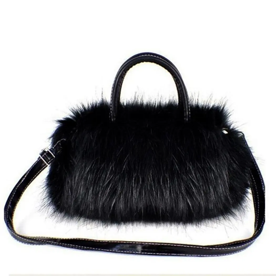 Fashion Warm Faux Rabbit Fur Women Handbag Designer Shoulder Bags Luxury Plush Female Crossbody Bag Lady Small Purse Winter 2019