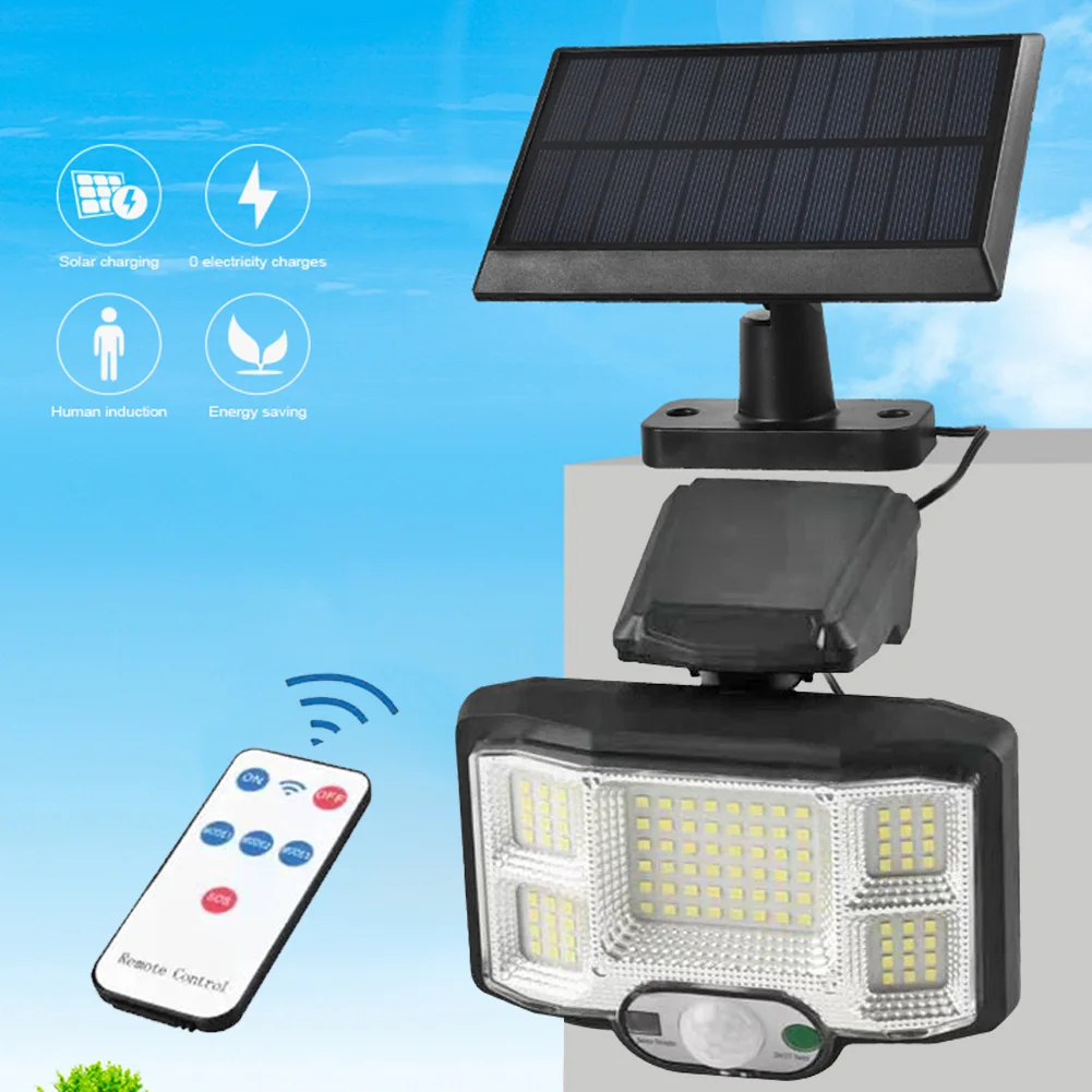 96/168LED Outdoor Wand Lampe Wasserdichte Solar Garten Licht Sicherheit Beleuchtung Wand Lampe Motion PIR Sensor Solar Licht