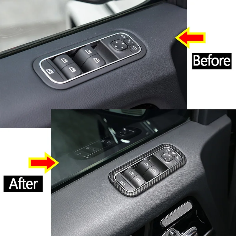 

For Mercedes Benz G Class W463 2019-2025 ABS Car Inner Door Window Glass Lifting Frame Decoration Sticker Auto Accessories