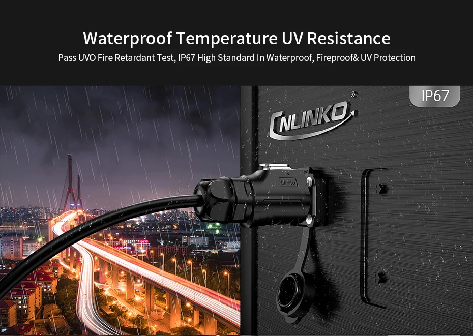 CNLINKO M16 PBT Wasserdichter IP68 Inline-Steckverbinder 2-9-polig Löttyp Stecker+Buchse für Industrieausrüstungen – Detail 4