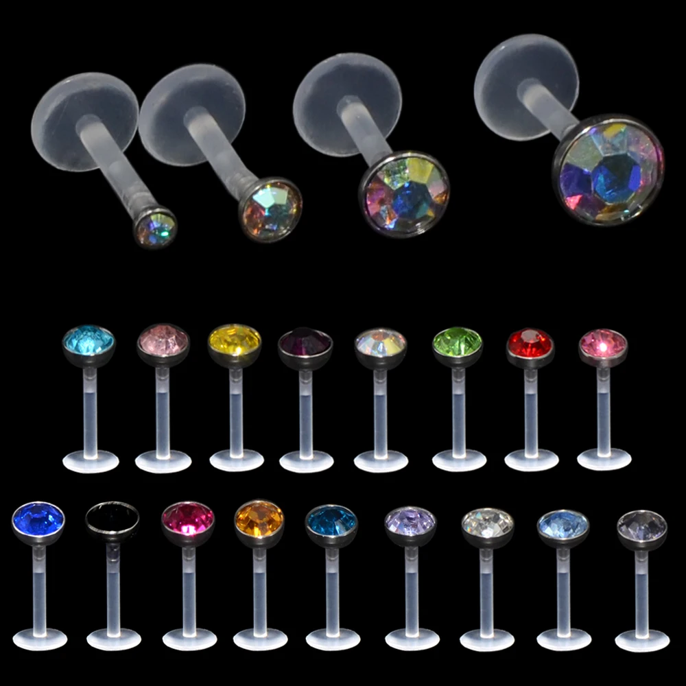 

17 шт., гибкие серьги-гвоздики из ПТФЭ, ушной хрящ, завиток, носа, пуш-ап, пирсинг Монро, ювелирные изделия для тела