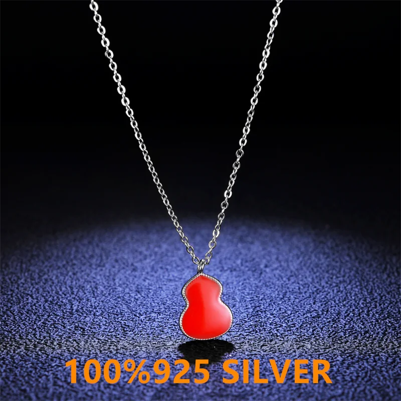 

1 Carat Real Moissanite Pendant Necklace For Women Top Quality 100% 925 Sterling Silver Wedding PartyRed gourd Fine Jewelry