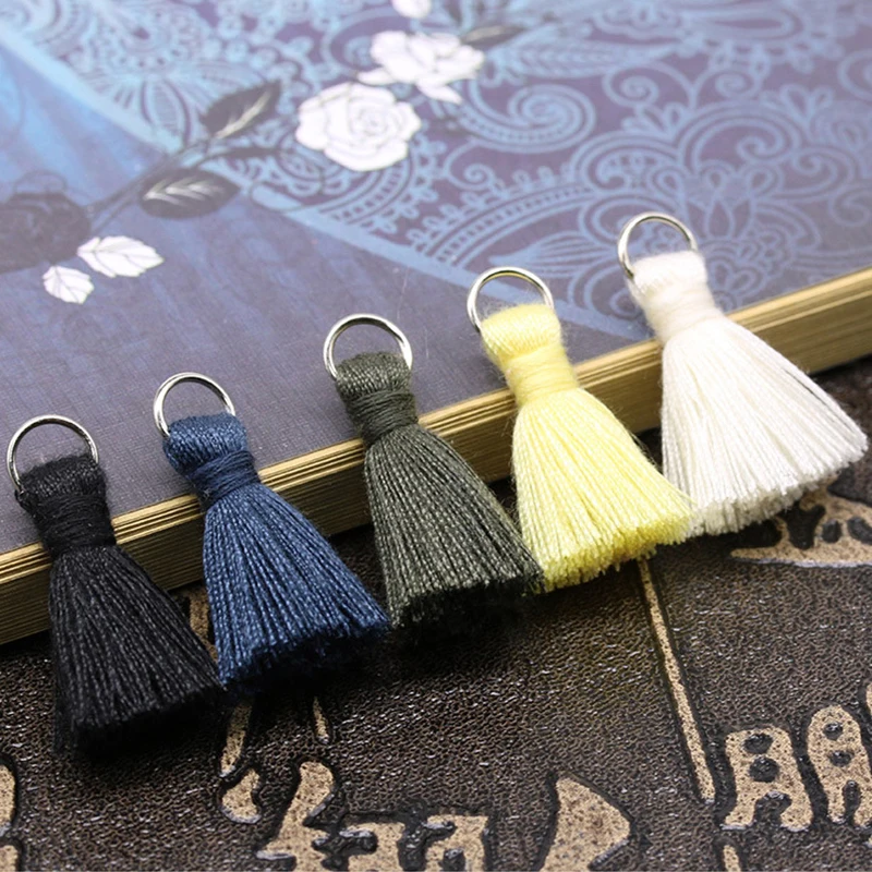 10Pcs 2cm Cotton Hang Ring Short Tassels Trim Pendant DIY Crafts Jewelry Earrings Clothing Home Textiles Fringe Trim Materials