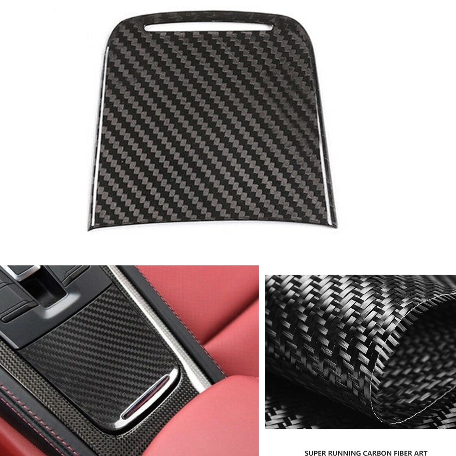 

For Porsche 911 2012-2018 718 2016-2019 Cigarette Lighter Panel Cover Trim Sticker Carbon Fiber Console Storage Box Board Decor