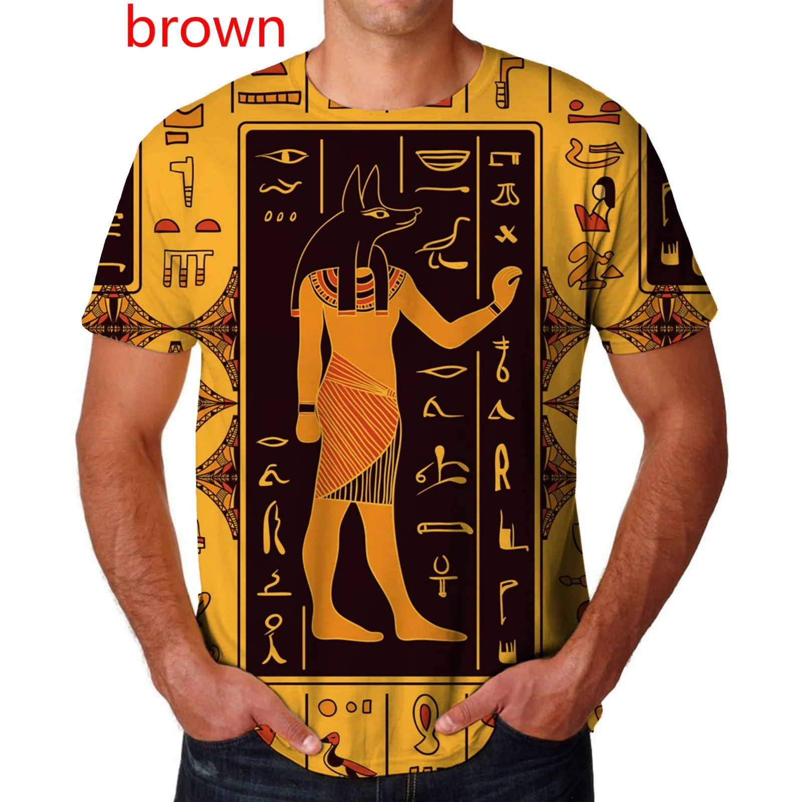 2021 Newest Ancient Egypt Harajuku Pharaoh Anubis 3d Printed T Shirt Casual Retro Culture Tee Funny Short Sleeve Tops