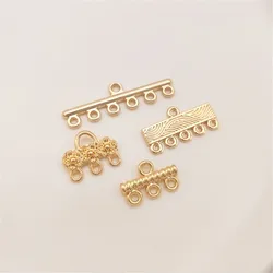 Accessoires de bricolage plaqués or 14 carats, boucles d'oreilles en épingle à cheveux, pendentif pompon poreux, style antique, matériaux faits à la main