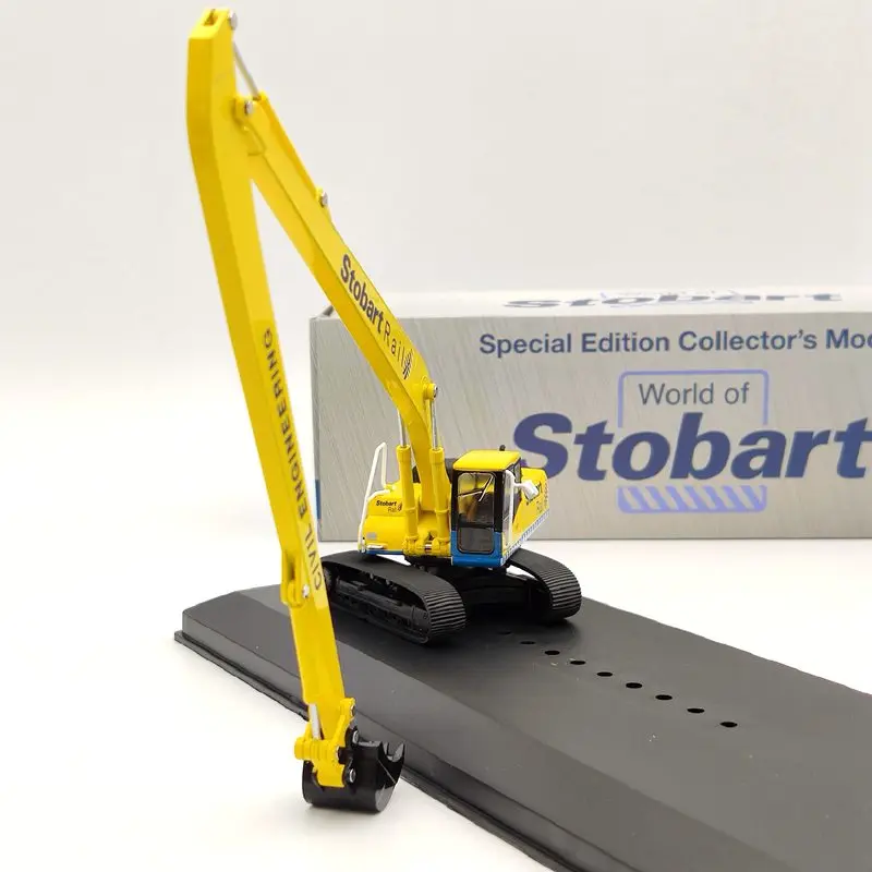 Atlas 1:76 Eddie Stobart Rail Komatsu PC340 Hydraulic Excavator W122 Civil Engineering Diecast Models Collection Toys Car Yellow