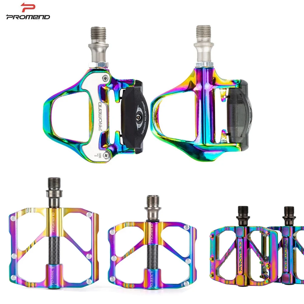 PROMEND Colorful Ultralight Bicycle Pedal MTB Road Bike Pedals Aluminum Alloy Anti-slip Bike Pedals Waterproof 3 Bearing Pedals