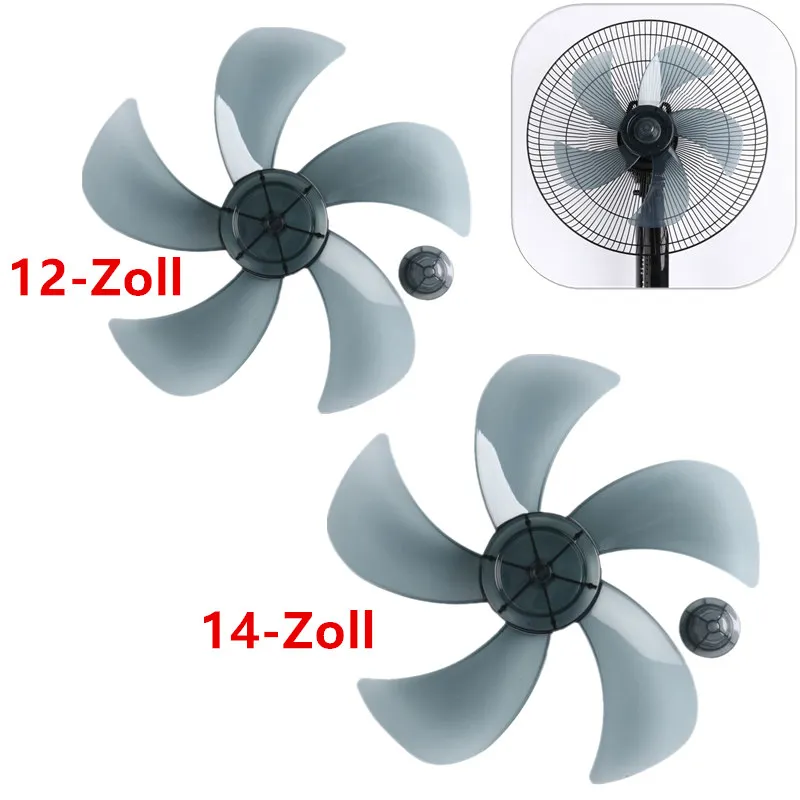 

Ventilation 12/14 Inch Household Plastic Fan Blade 5 Leaves with Nut Cover for Standing Pedestal Fan Table Fanner Accessories