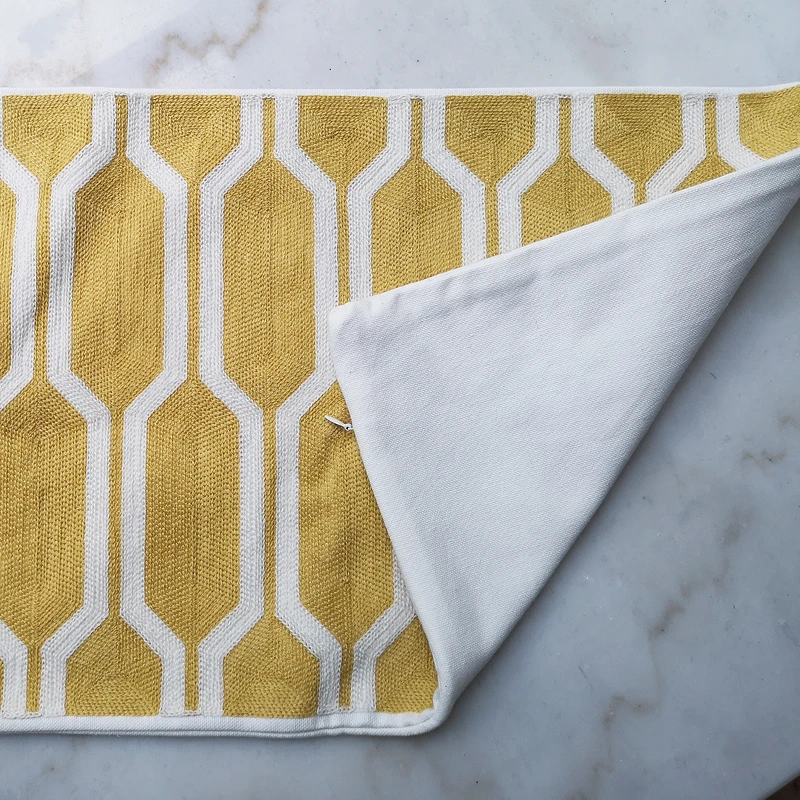 30x50cm Cushion Cove Vintage Yellow Geometric Cotton Embroidery Pillow Case with For Sofa Bed Home Decorative 12\