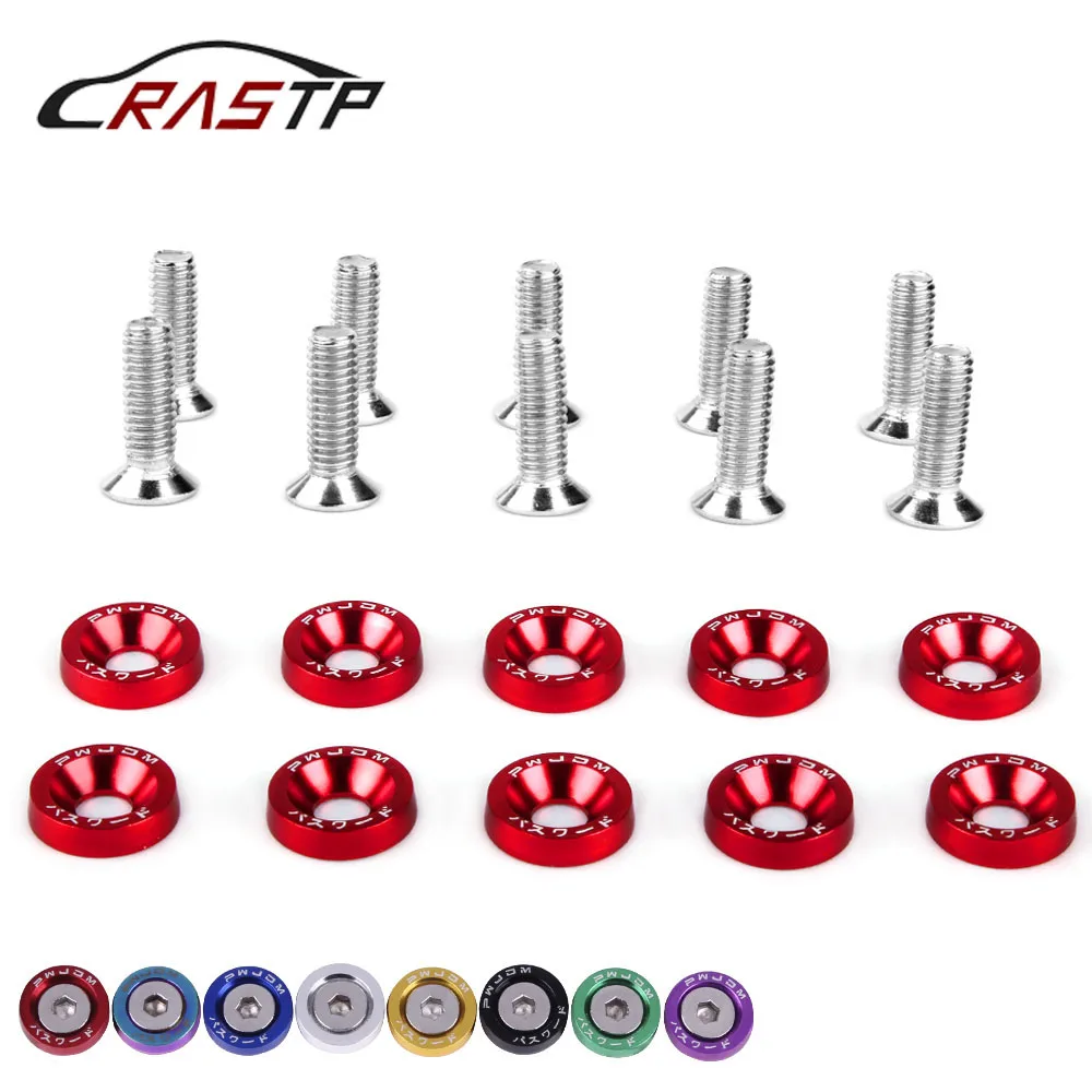 

JDM Style Fender Washer And M6 Bolt for Honda Civic Integra RSX EK EG DC License Plate Bolts Car Styling (10pcs/Pack) RS-QRF002