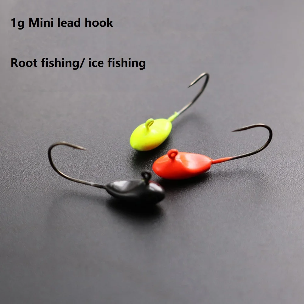 5Pcs/lot Mixed Color Jigs Head Fishing Lures Baits Pesca 1g Winter Ice Fishing Hook Lead Head Lure Jig Bait For Fish