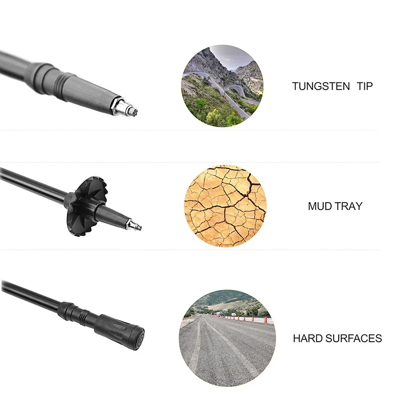Walking Adjustable Trekking Pole Anti Shock Ultra Light Alpinism Poles Telescopic Ultralight Hiking Travel Non-slip Stick