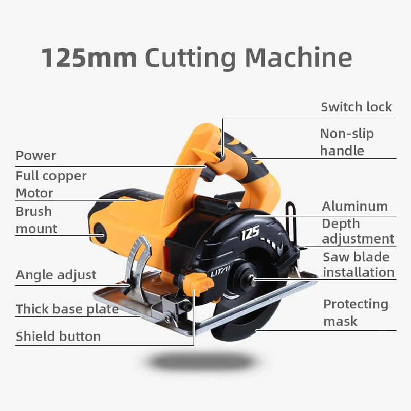 4800W Electric Cutting Portable Floor Tile Cut Machine Woodworking Cutting Machine Industrial Cutter Grade Ceramic Brick Stone