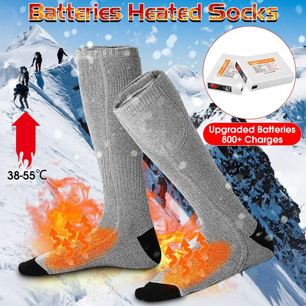 Remote Electric Heated Sports Sock Heating Socks Winter Use 3.7V Polymer Battery Safe Voltage 3 Level Temperature Men Women Hot