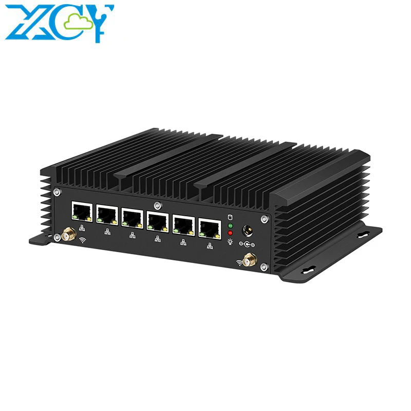 XCY Quạt Không Cánh Mini Pc Intel Core I5 7200U Celeron 6 LAN 211at Gigabit Ethernet 2 * Usb 3.0 HDMI RS232 tường Lửa Router PFsense Minipc