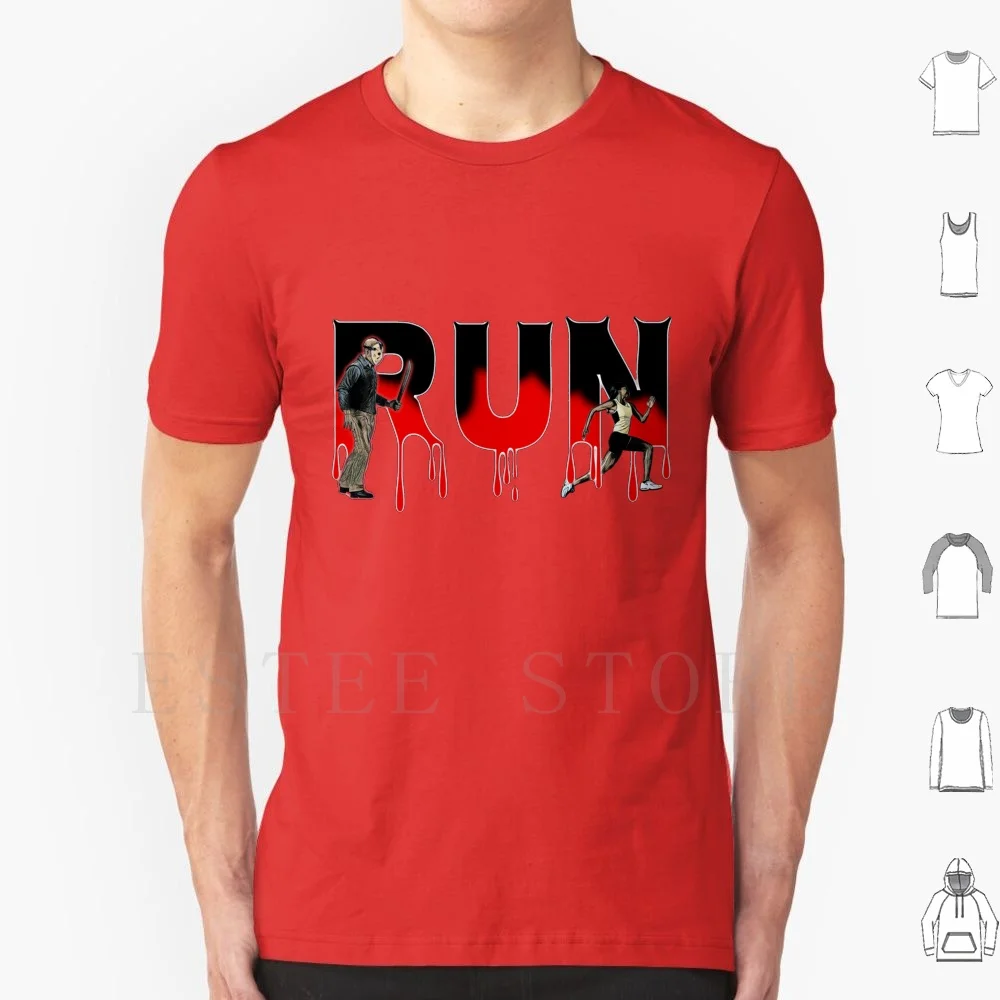 Run T Shirt Print Cotton Jason Voorhees Horror 80s Slasher Run Scary