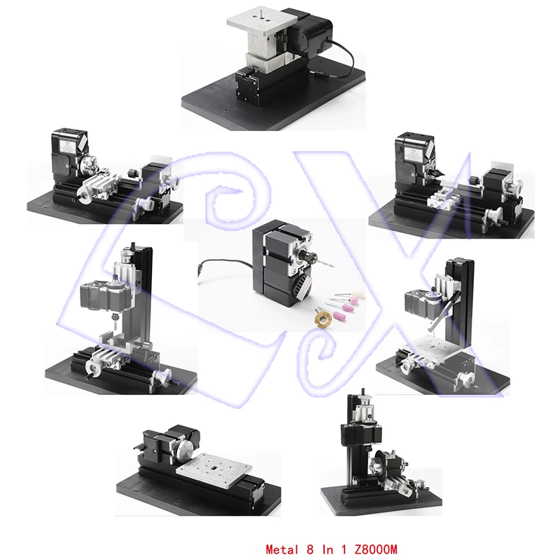 Zhouyu Z8000M DIY 24W 20000rpm All-Metal 8 In 1 Mini lathe Tool Kit for Hobby Amateur Model Maker