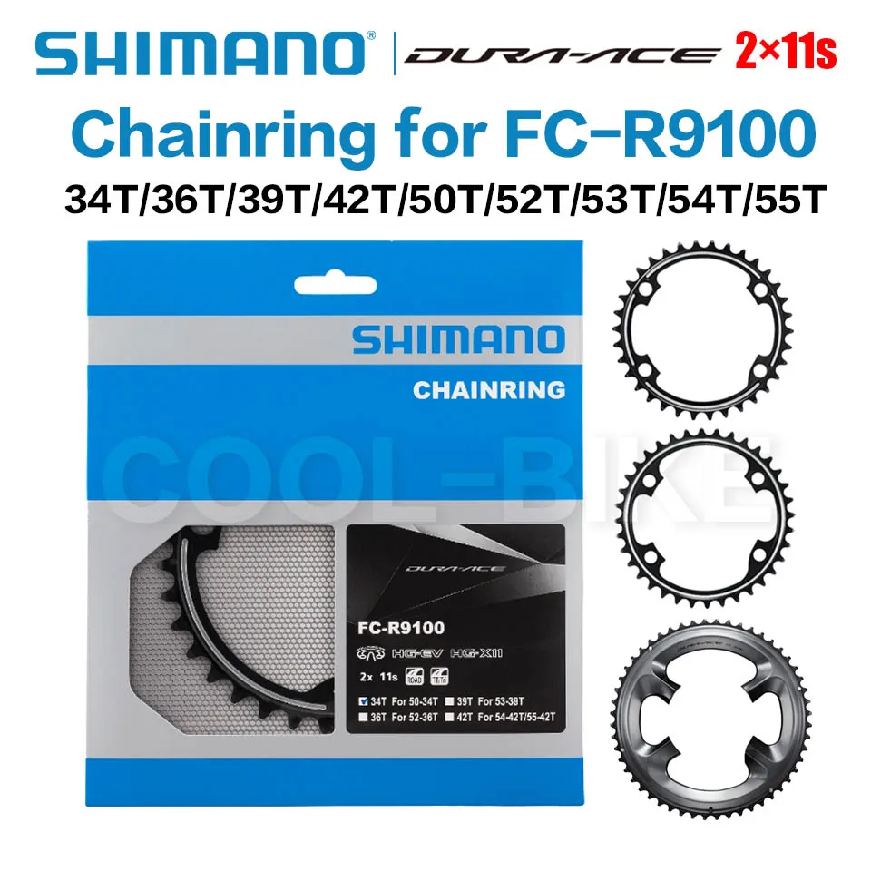 Shimano DURA ACE R9100  11speed Black chainring 110BCD 50-34t /52-36t/53-39t  for R9100 Crankset Road Accessory