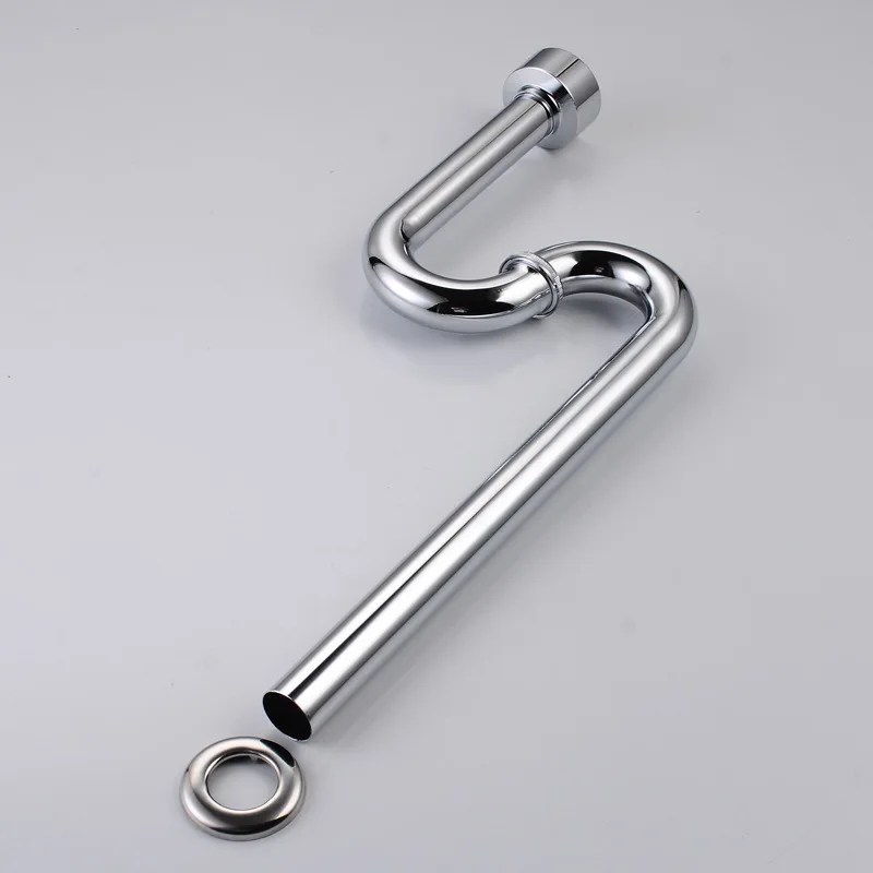 1PC Silver Basin Sink Drain Pipe Deodorant Stainless Steel S-Bend Drain Copper Urinal Drain Pipe