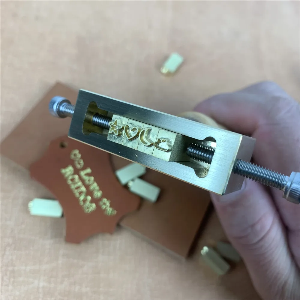 RCIDOS Hand Fire Heat Up Brass Letters Hot Foil Stamping Tools,Manual Hammer Cold Stamping Embossor Marker