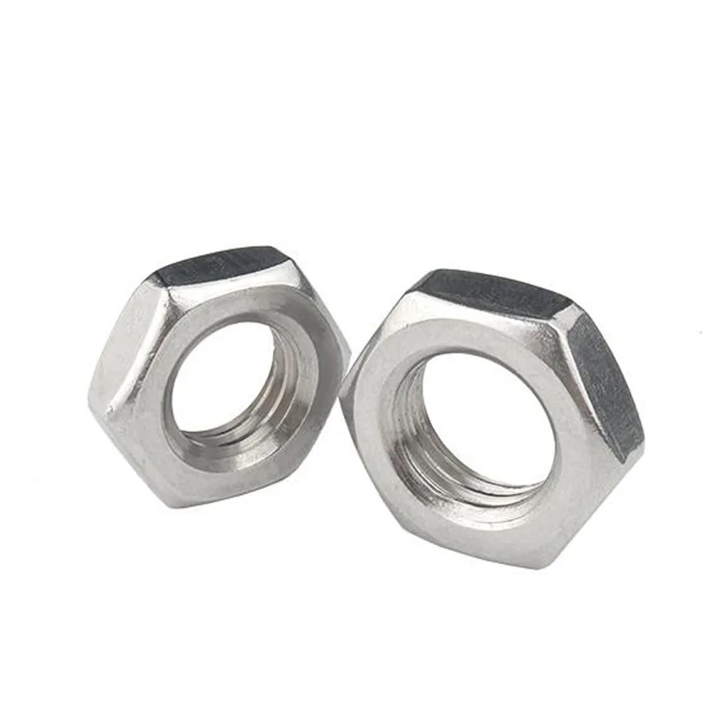 Wkooa Left Threads with Fine Pitch Hex Thin Jam Nuts Stainless Steel 304