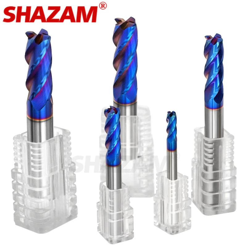 Shazam-top Milling Cutter Kit Revestimento da Liga Tungstênio Aço Ferramenta Cnc Maching Endmil Hrc70 Desbaste de Canto