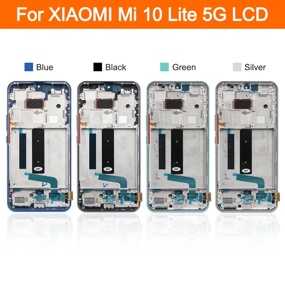 Original Screen For Xiaomi MI 10 Lite 5G Display Fingerprint Function 10 Touch Screen Replacement For MI10 Lite 5G Global