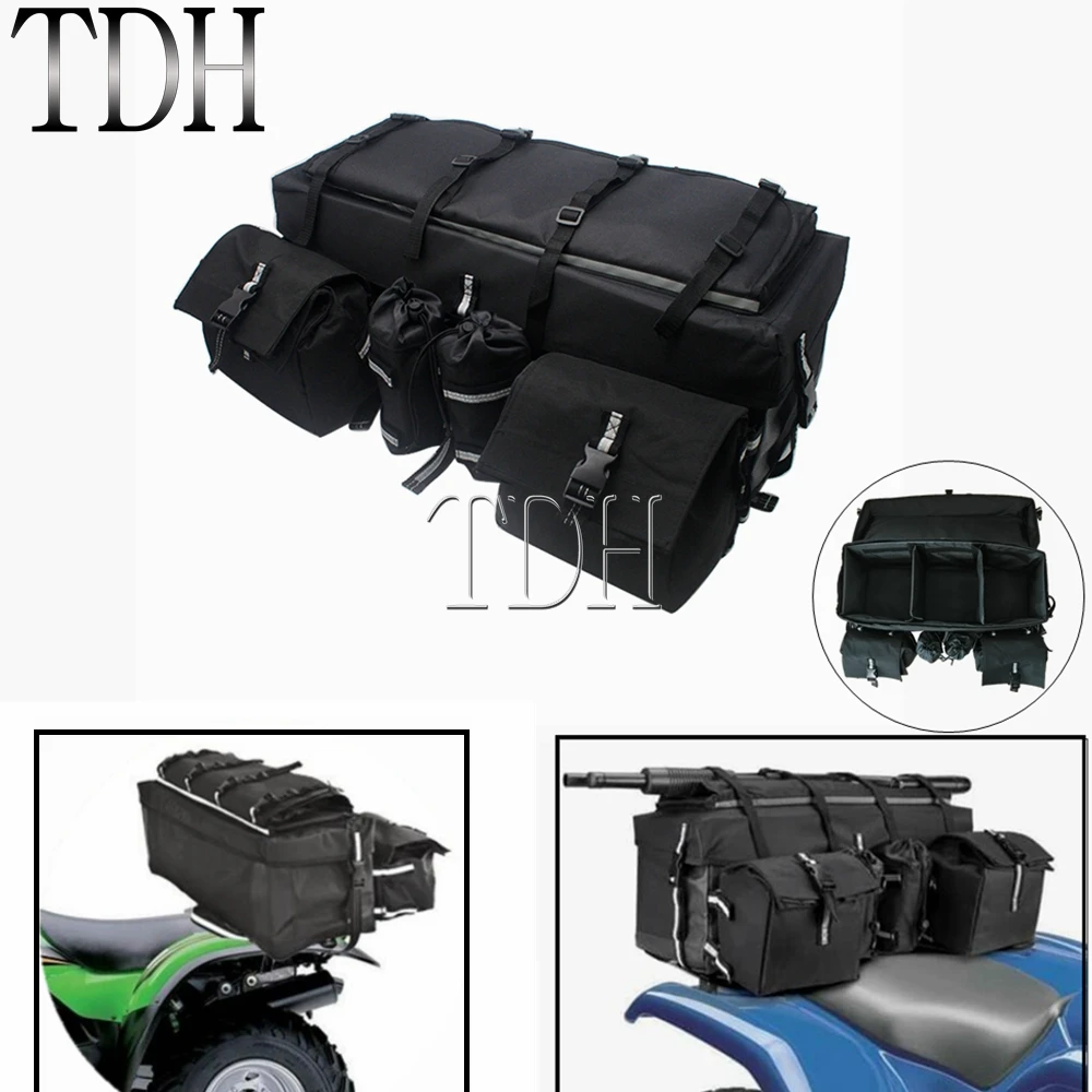 Black/camo ATV Rear Seat Shelf Bag Travel Rack Bag Carrier Outdoor Mountain Bike Luggage Storage Bags Detachable Rack Cargo Bags