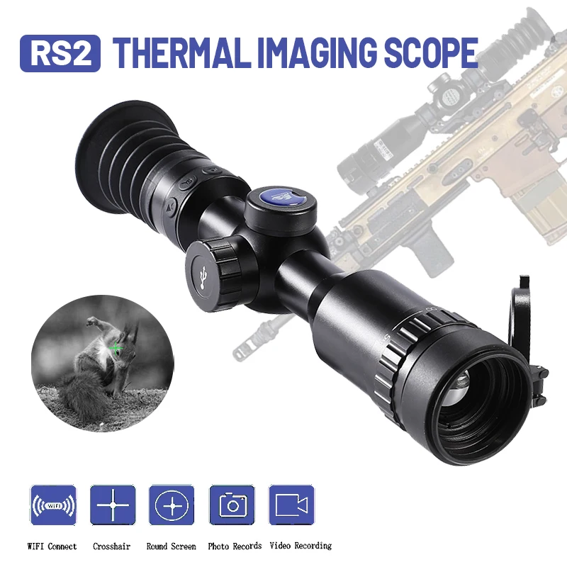 RS2 Observing Sighting Thermal Imaging Riflescope 384x288 WIFI Transmission APP Browsing Round Screen Thermal Scope for Hunting