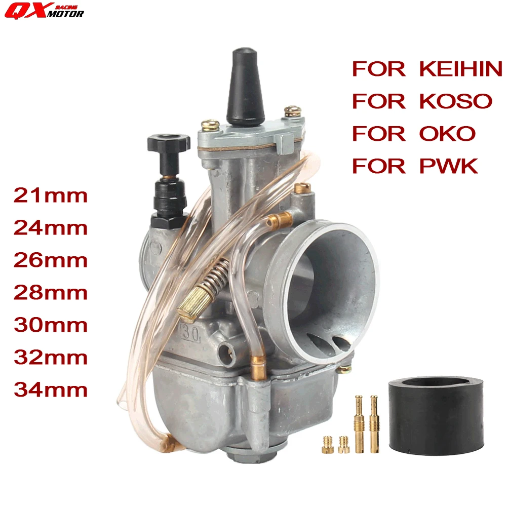 Motorcycle Carburetor Carburador PWK 21 24 26 28 30 32 34mm With Power Jet For OKO KOSO Dirt Bike ATV Scooter DIO JOG CR 2T 4T