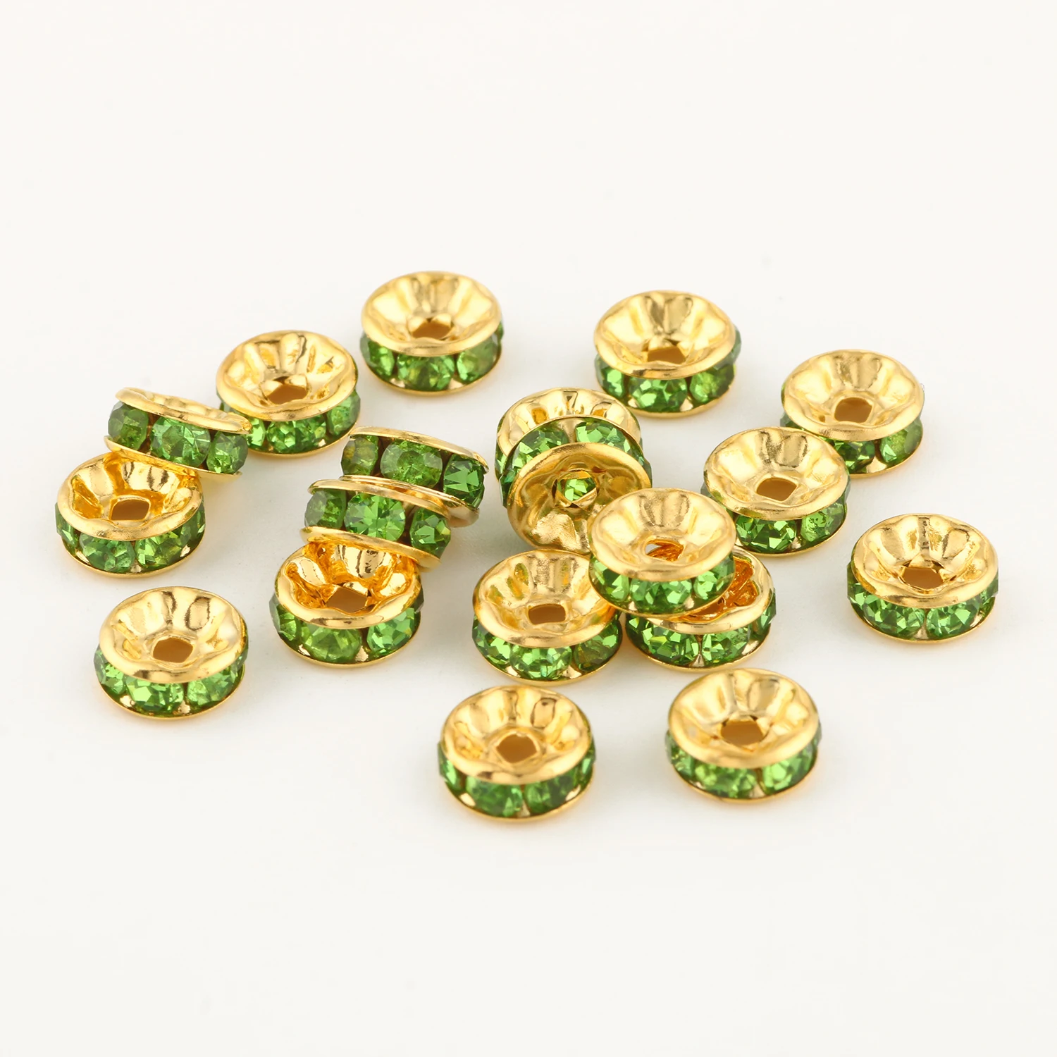 50 teil/los 6mm 8mm 10mm AB Farbe Strass Ball Form Lose Perlen Metall Kristall Perlen für schmuck Machen DIY Zubehör